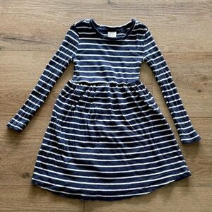 Hanna Andersson Ribbed Navy/White Striped Dress